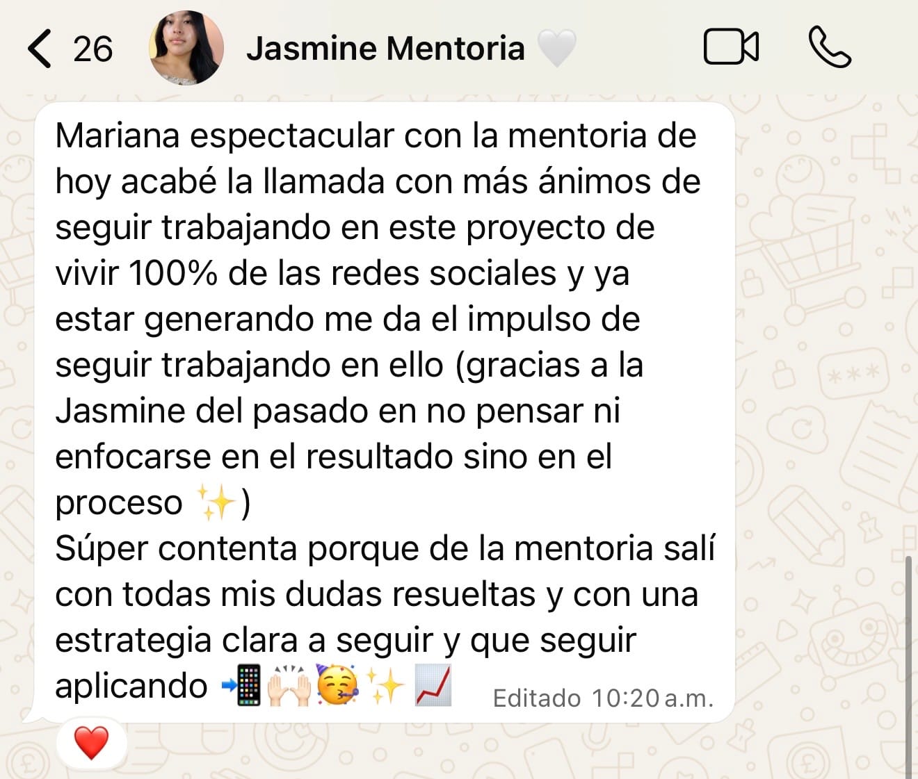 Testimonio de la mentoría